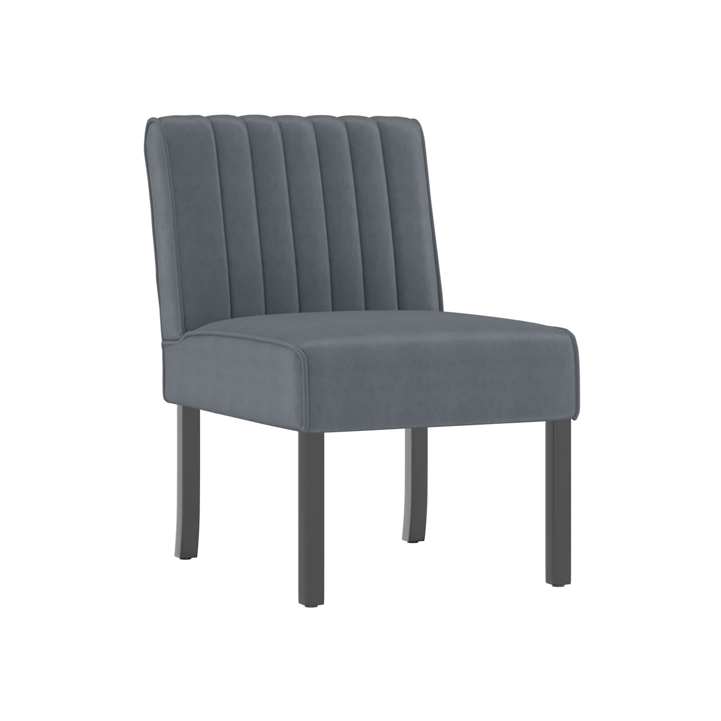 Fauteuil sans accoudoirs gris foncé velours
