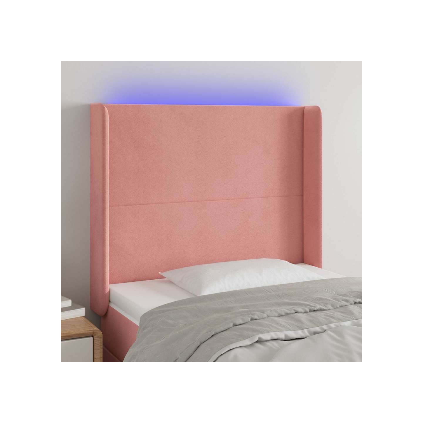 Tête de lit à LED Rose 93x16x118/128 cm Velours