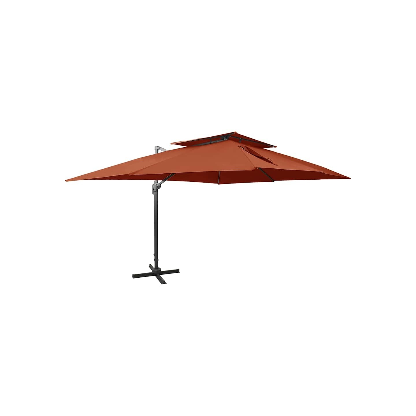 Parasol déporté avec double plateau terre cuite 400x300 cm