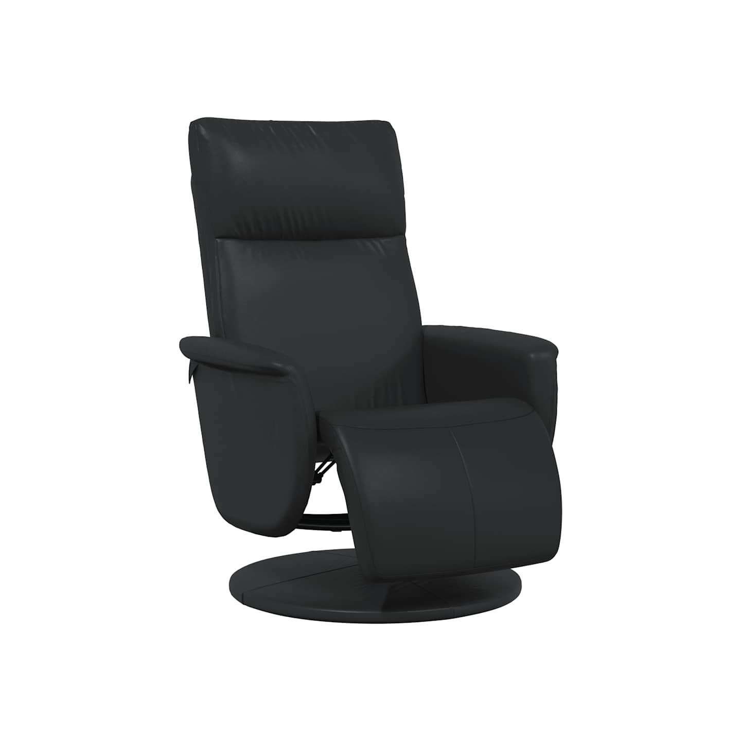 Fauteuil inclinable avec repose-pieds noir similicuir