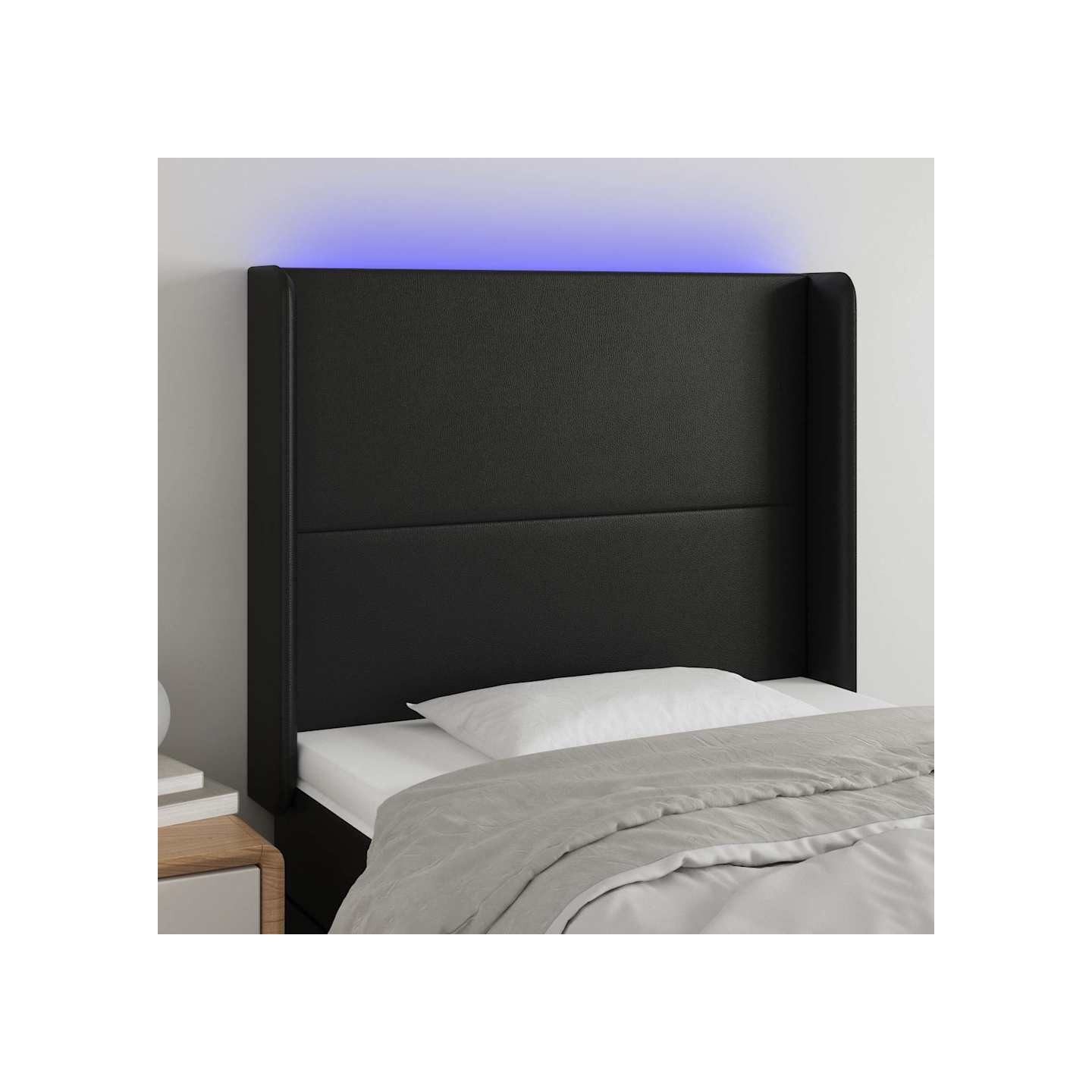 Tête de lit à LED Noir 103x16x118/128 cm Similicuir
