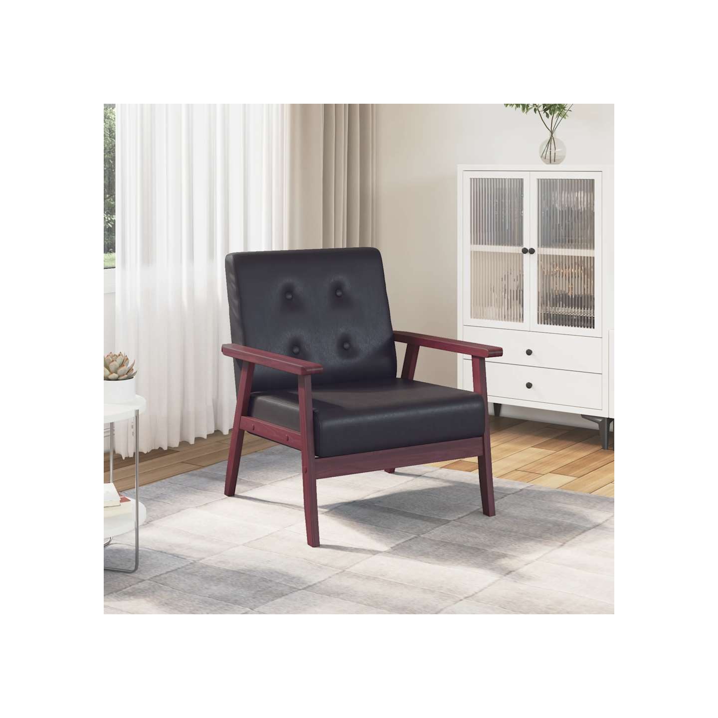 Fauteuil noir similicuir