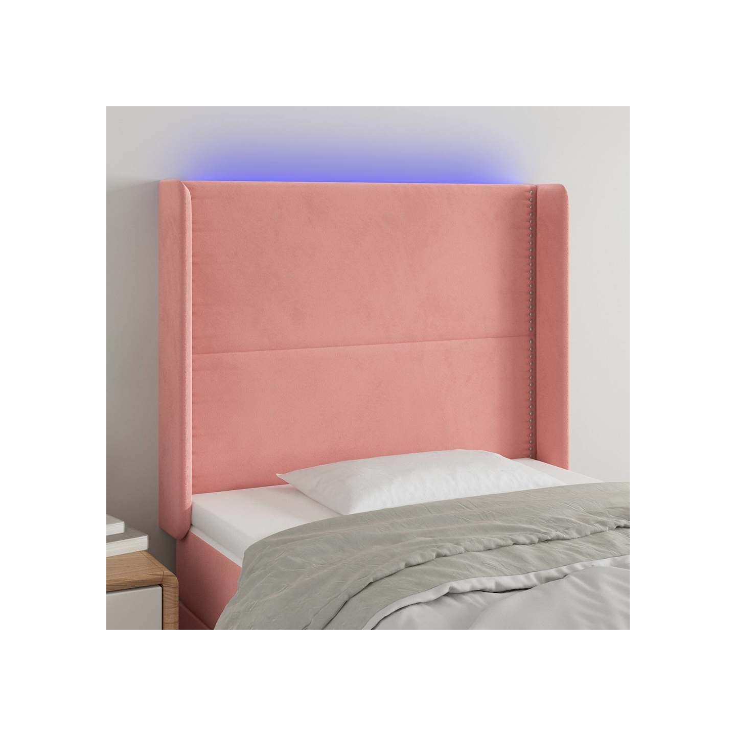 Tête de lit à LED Rose 103x16x118/128 cm Velours