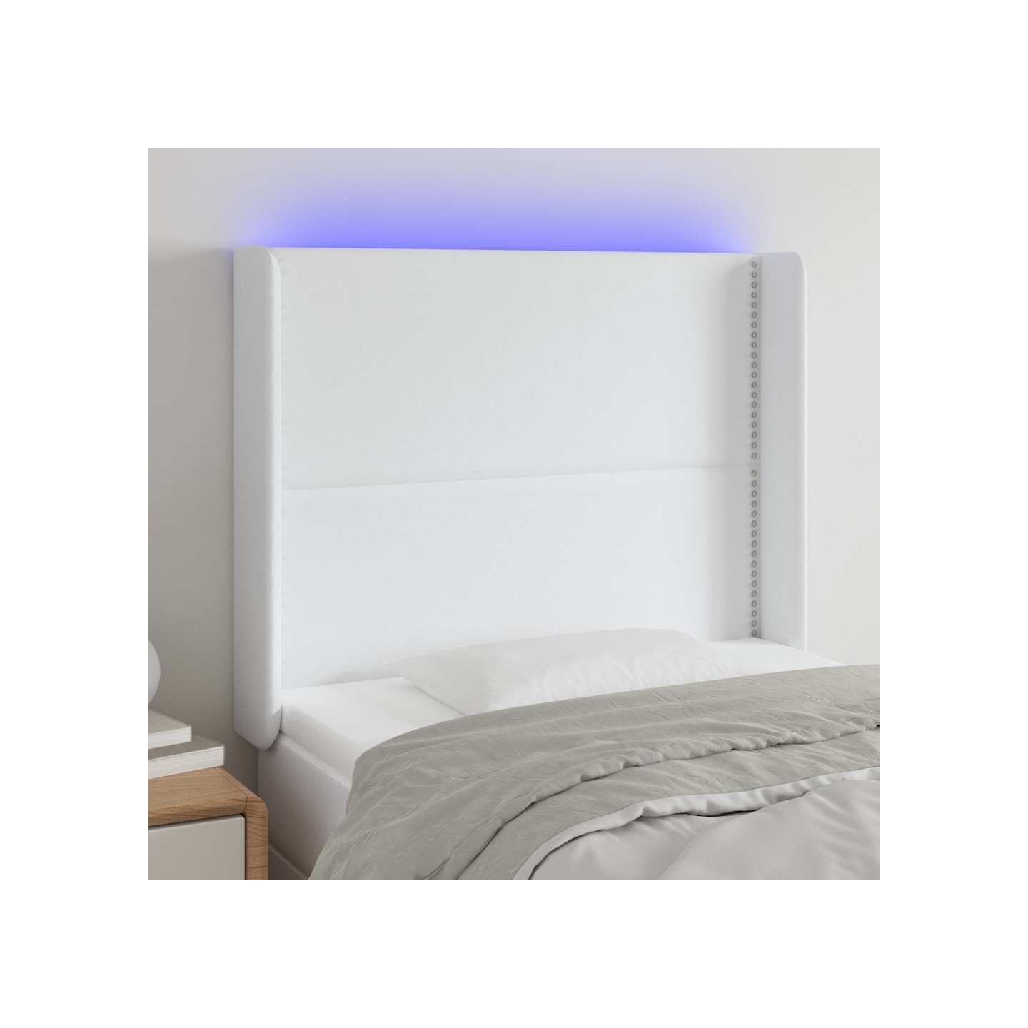 Tête de lit à LED Blanc 103x16x118/128 cm Similicuir