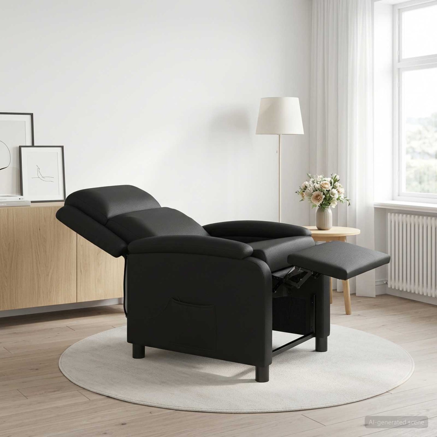 Fauteuil de massage inclinable Noir Simili cuir