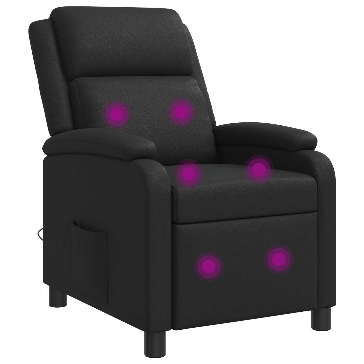 Fauteuil de massage inclinable Noir Simili cuir