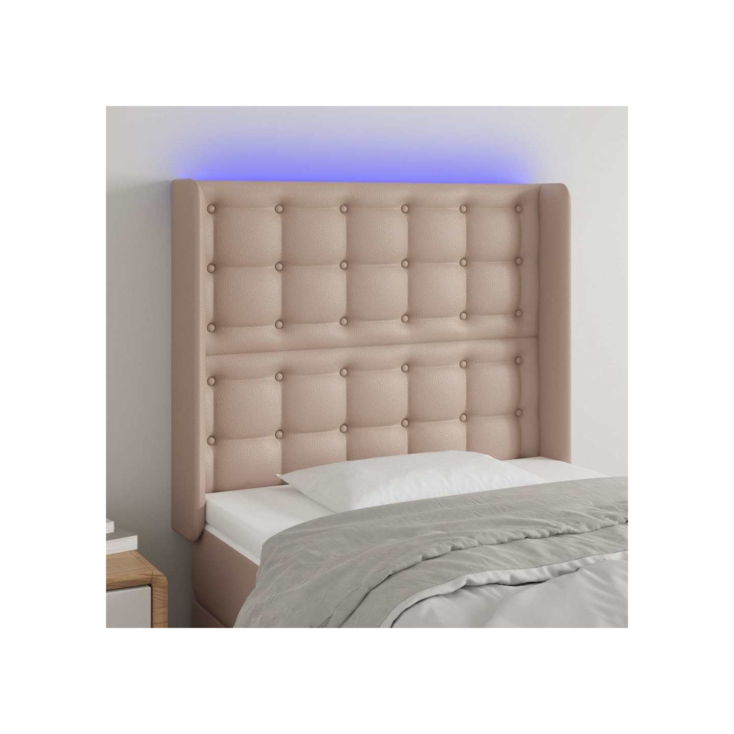 Tête de lit à LED Cappuccino 83x16x118/128 cm Similicuir