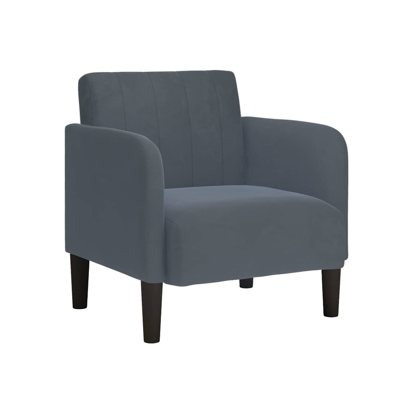 Fauteuil avec accoudoirs gris foncé 54 cm velours