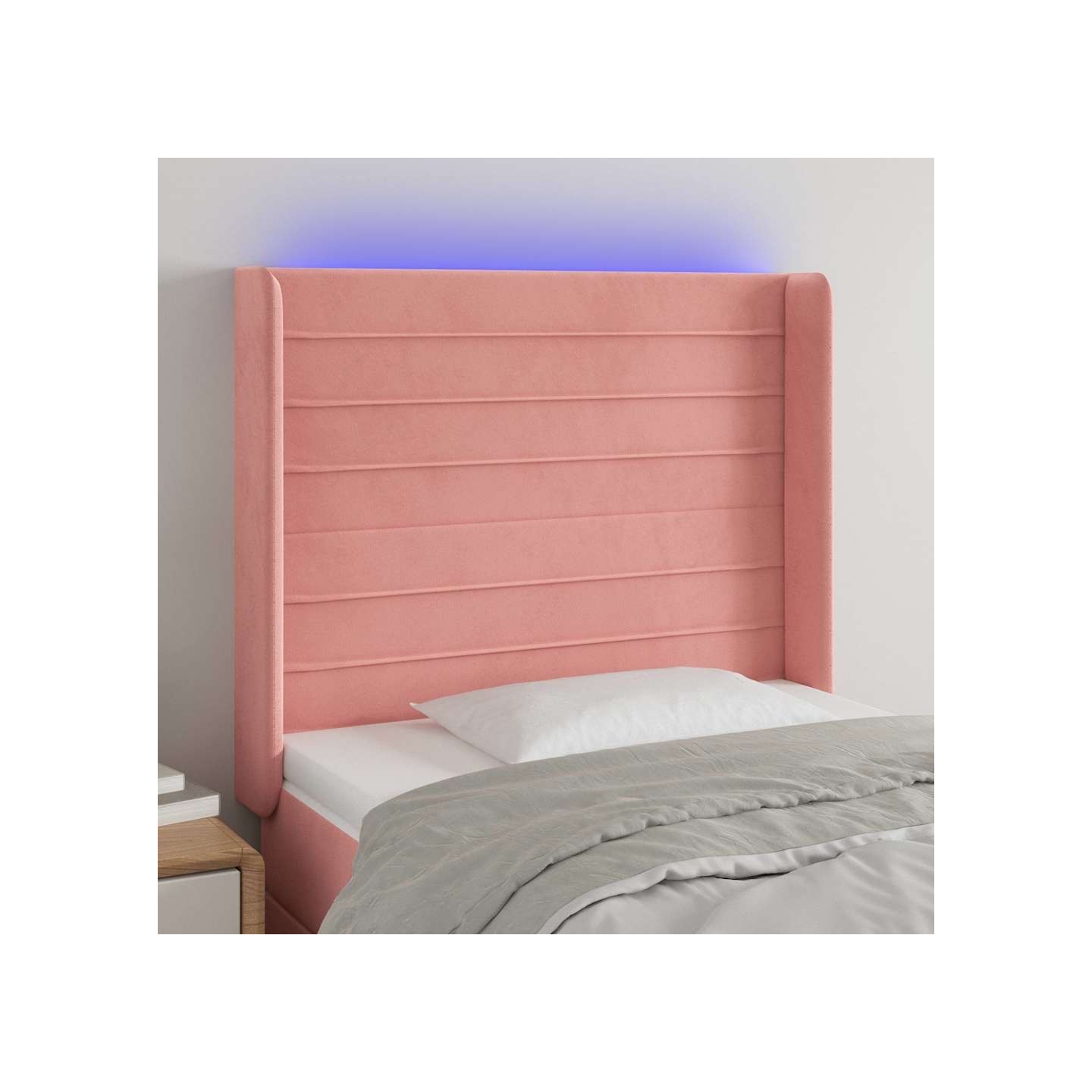 Tête de lit à LED Rose 83x16x118/128 cm Velours