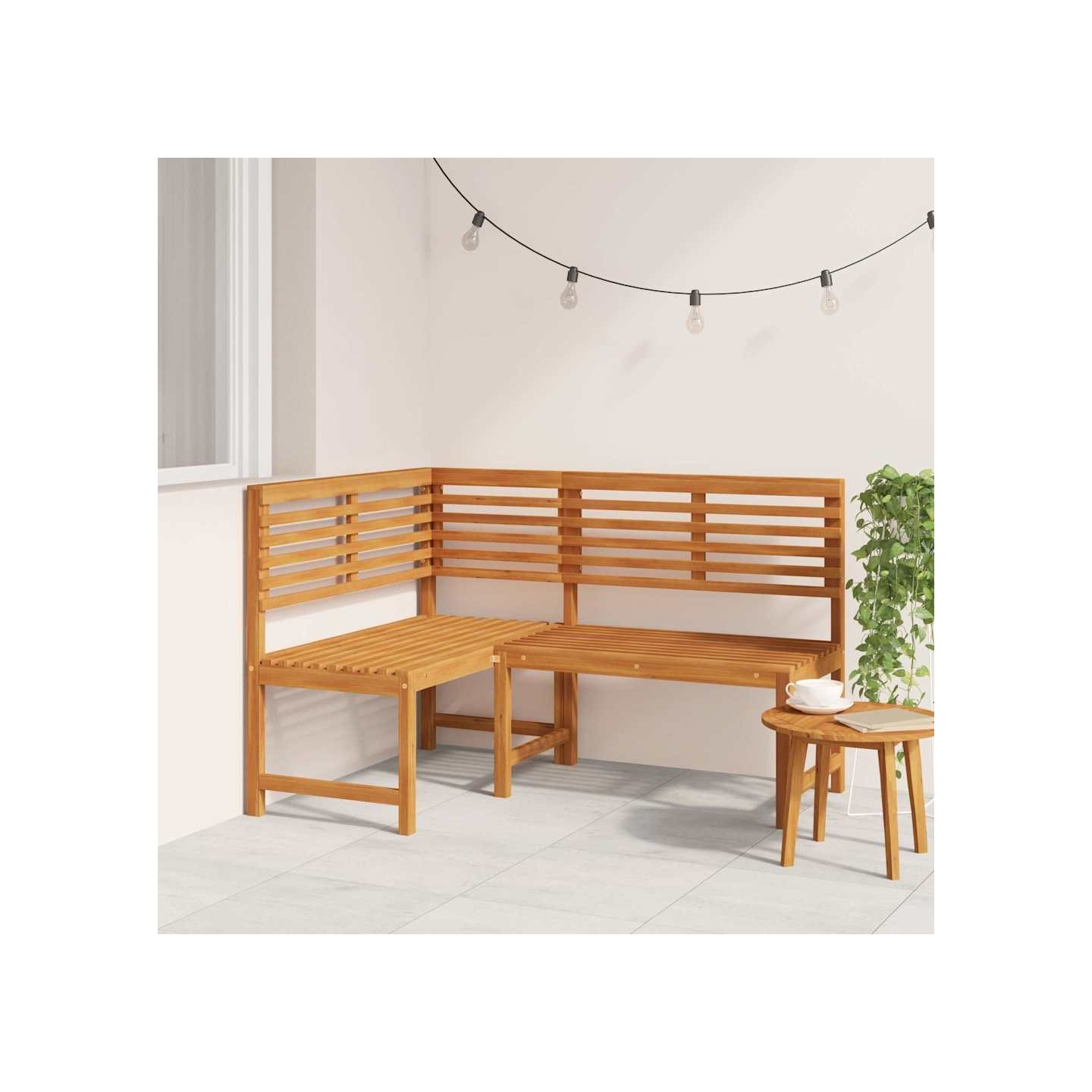 Banc d'angle de jardin 140 cm Bois solide d'acacia