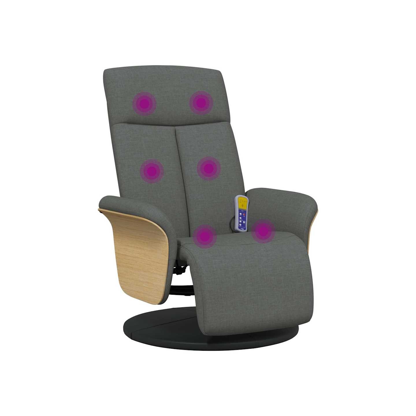 Fauteuil inclinable de massage et repose-pieds gris foncé tissu