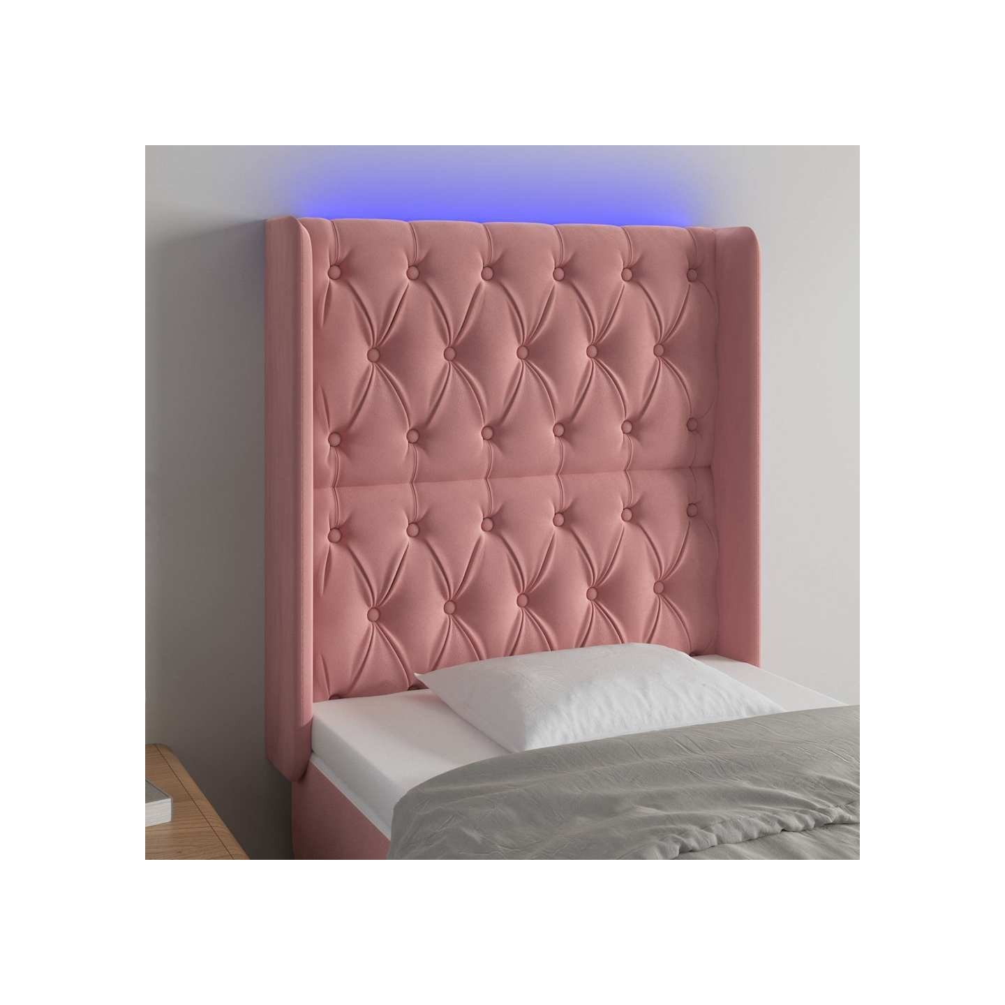 Tête de lit à LED Rose 83x16x118/128 cm Velours