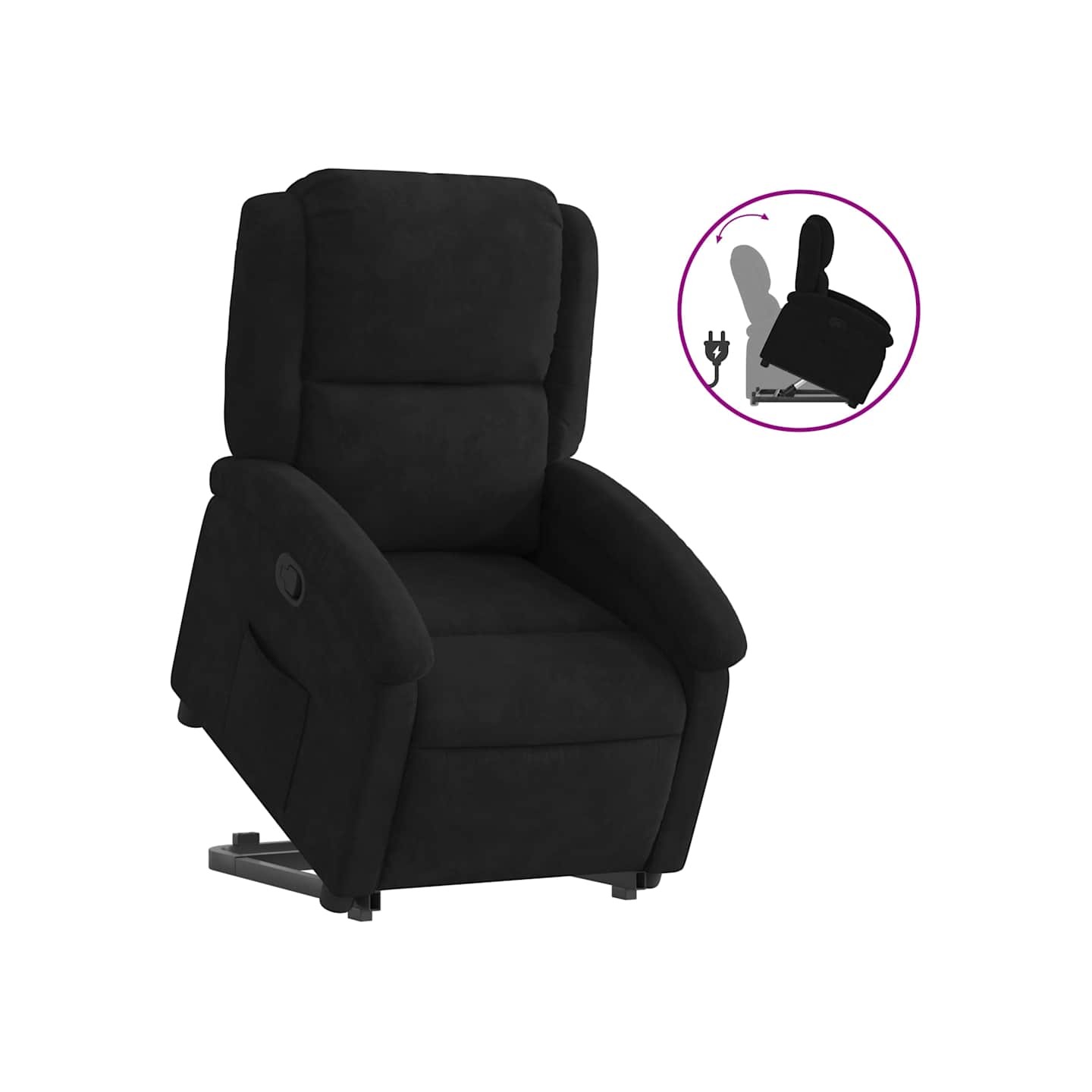 Fauteuil inclinable Noir Velours