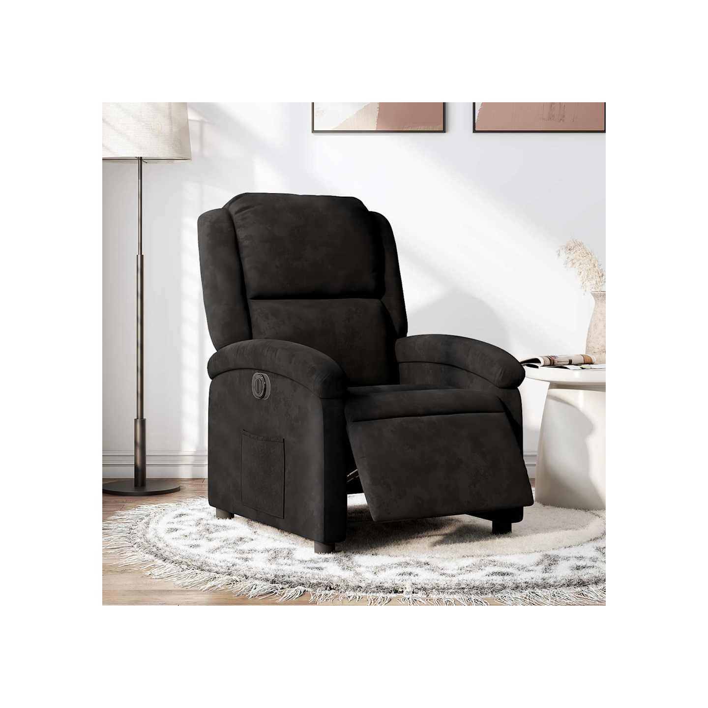 Fauteuil inclinable électrique noir velours