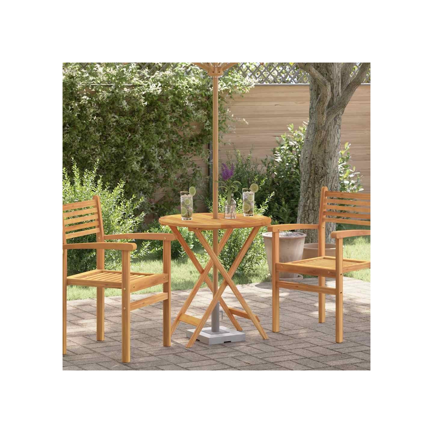 Table de jardin pliable Ø60x75 cm Bois d'eucalyptus solide
