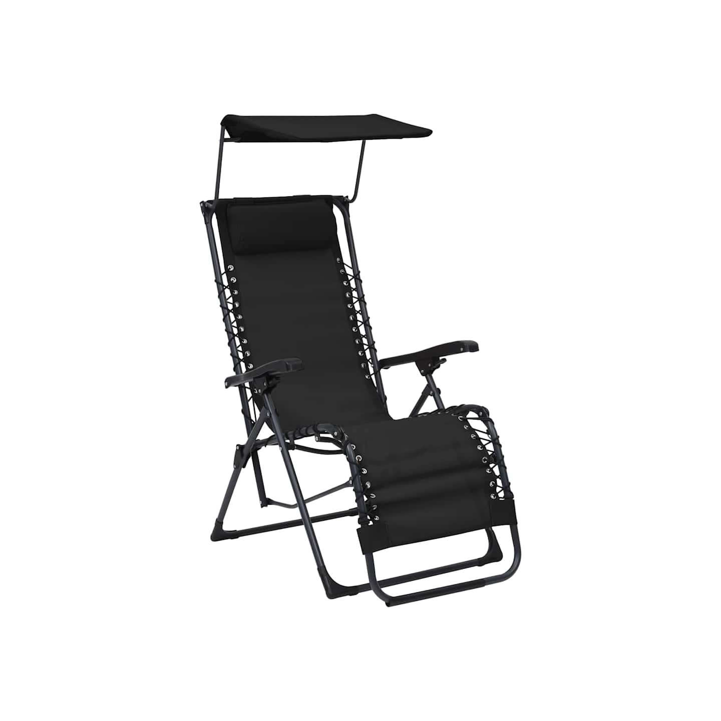 Chaise pliable de terrasse Textilène Noir