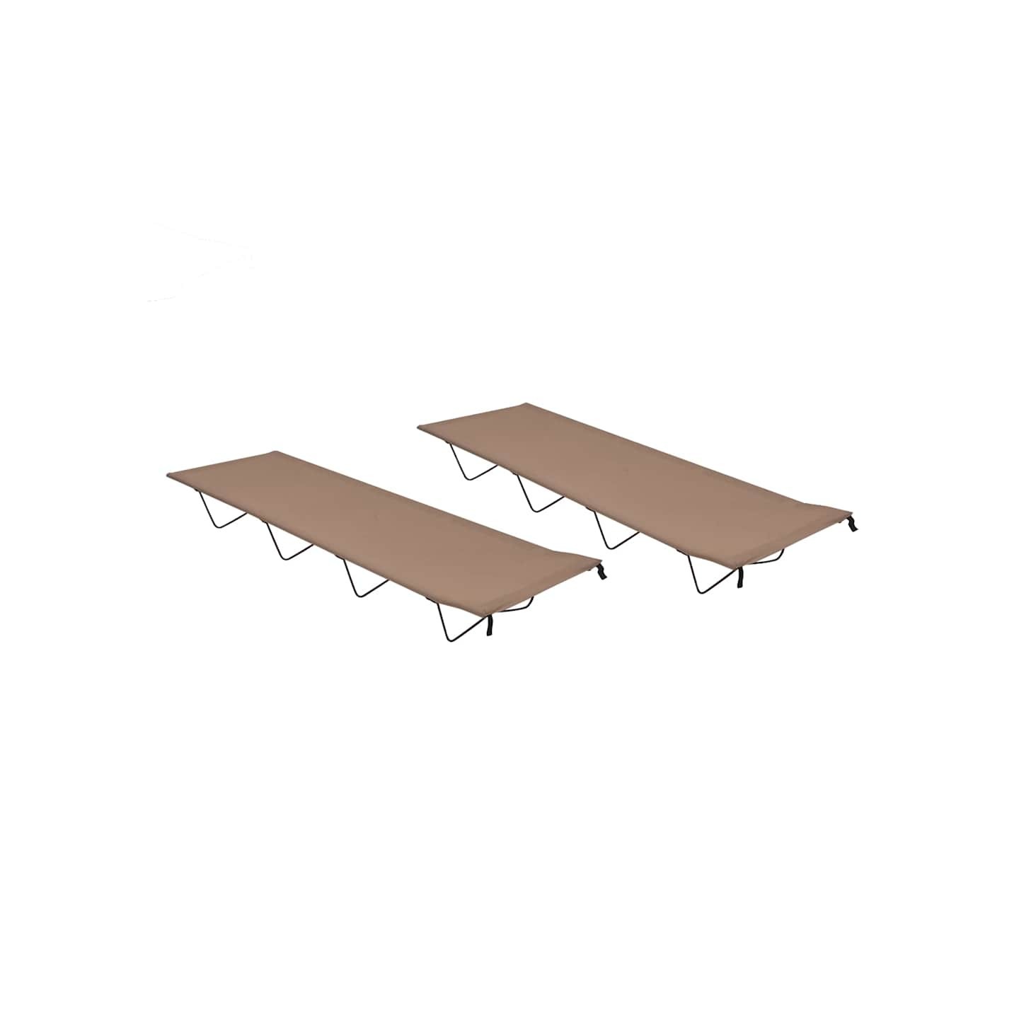 Lits de camping 2 pcs 180x60x19 cm Tissu Oxford et acier Taupe