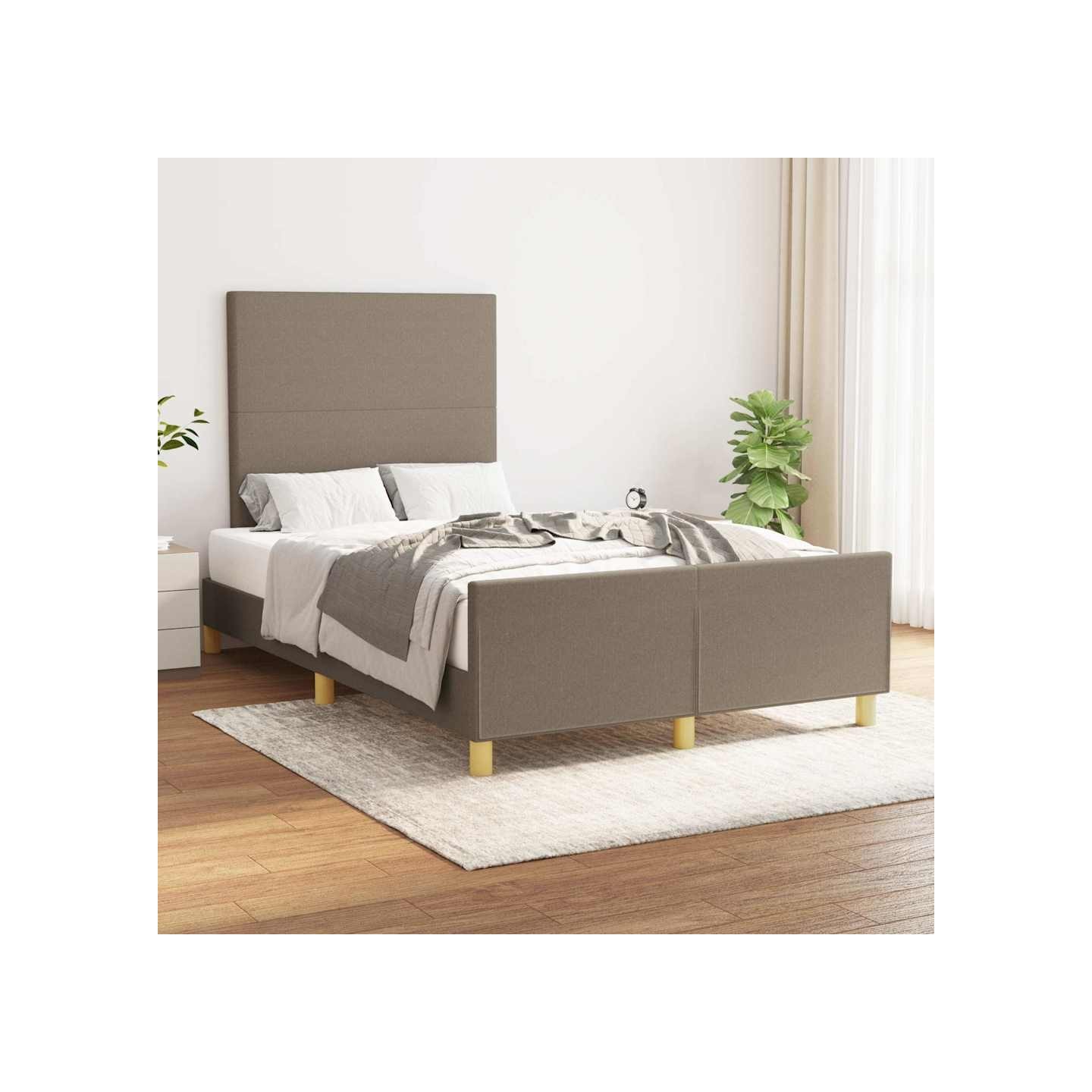 Cadre de lit sans matelas taupe 120x200 cm tissu