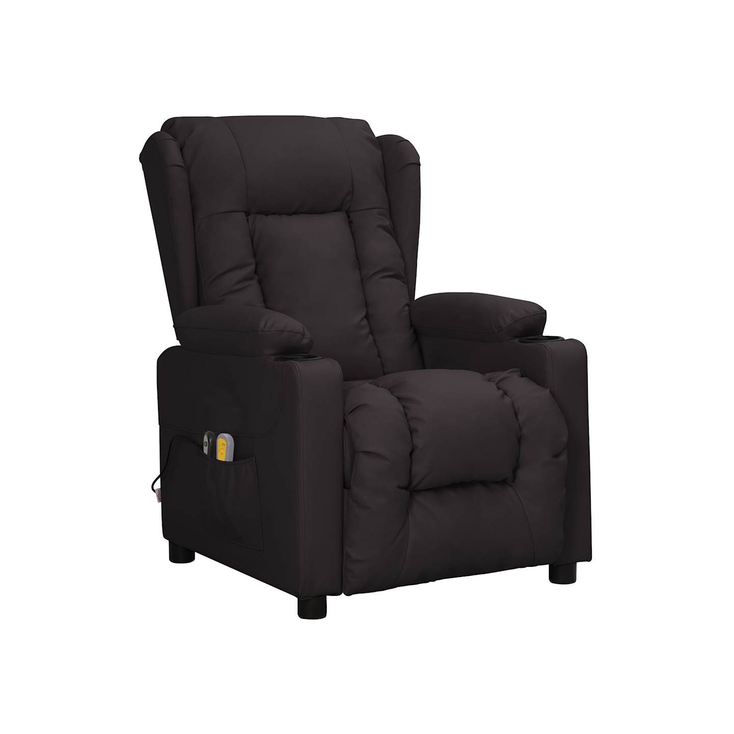 Fauteuil électrique de massage Noir Similicuir