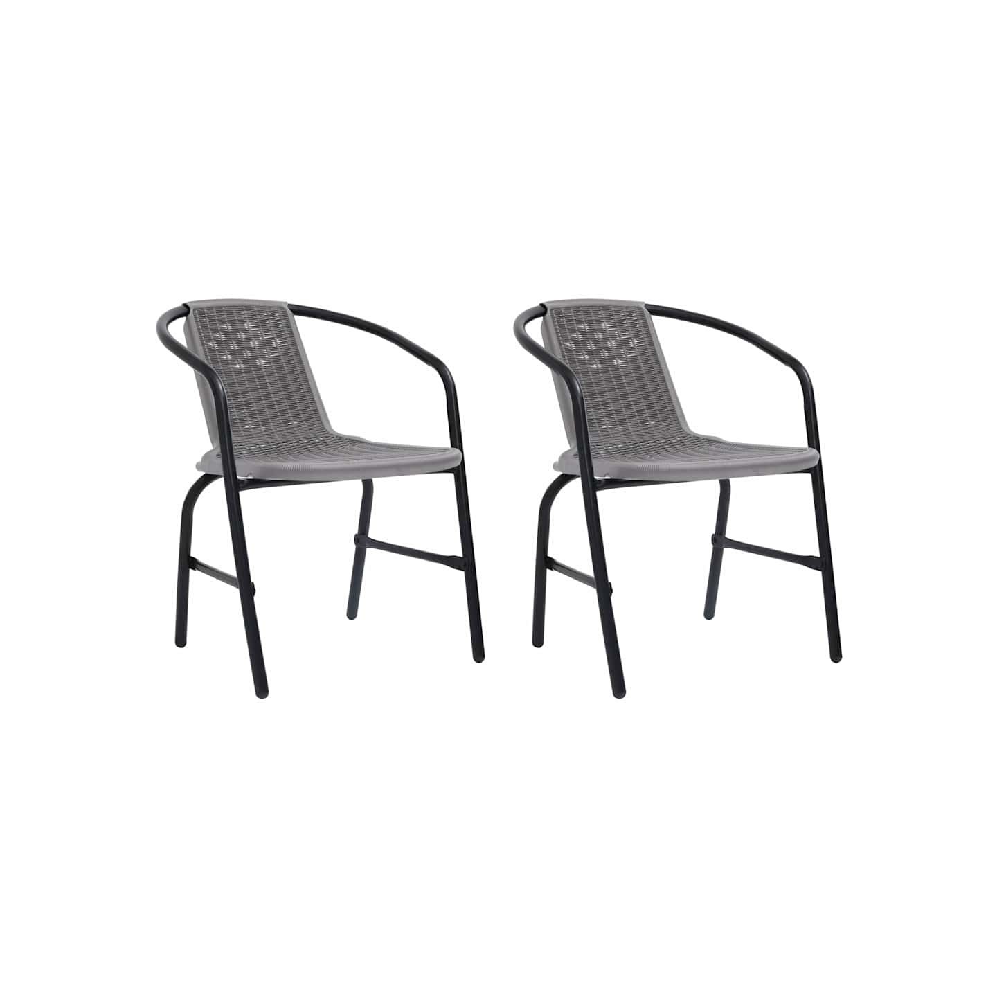 Chaises de jardin lot de 2 Plastique Rotin et acier 110 kg