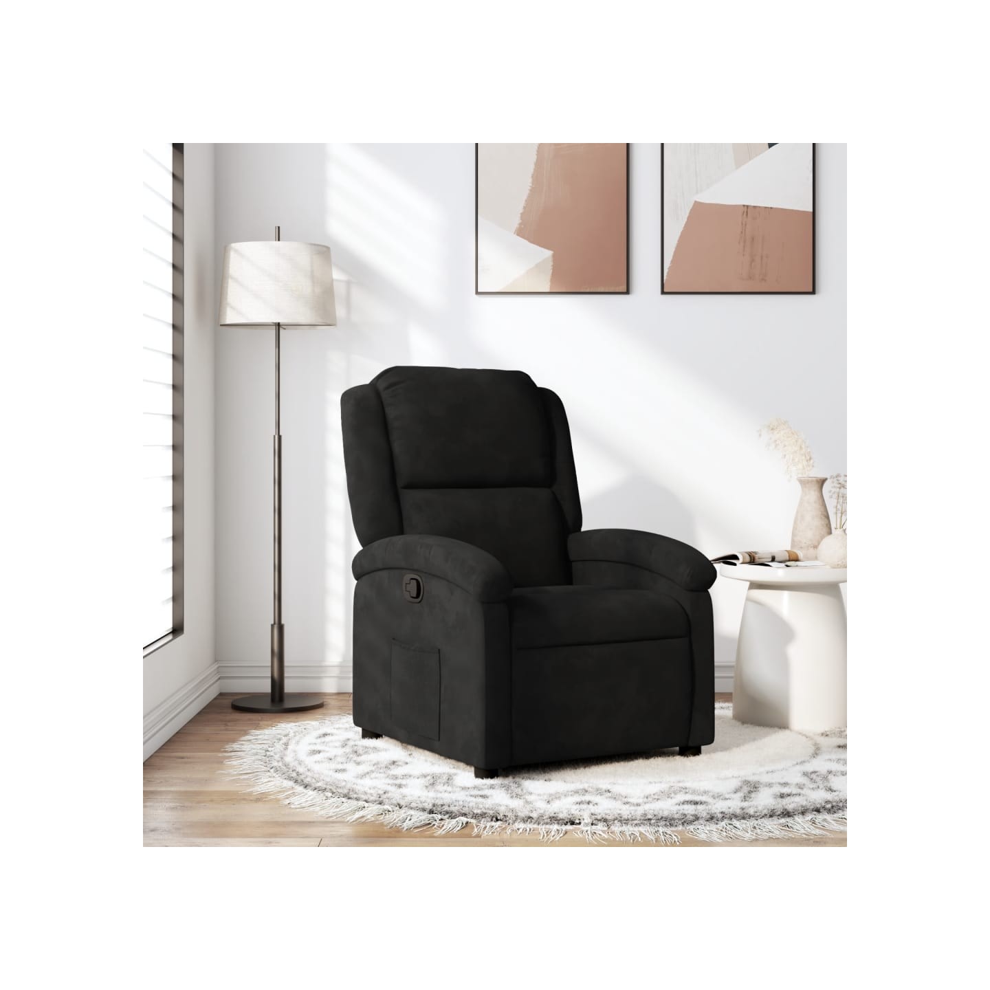 Fauteuil inclinable en velours noir