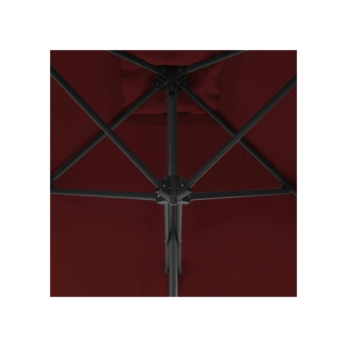 Parasol de jardin et mât en acier rouge bordeaux 250x250x230 cm