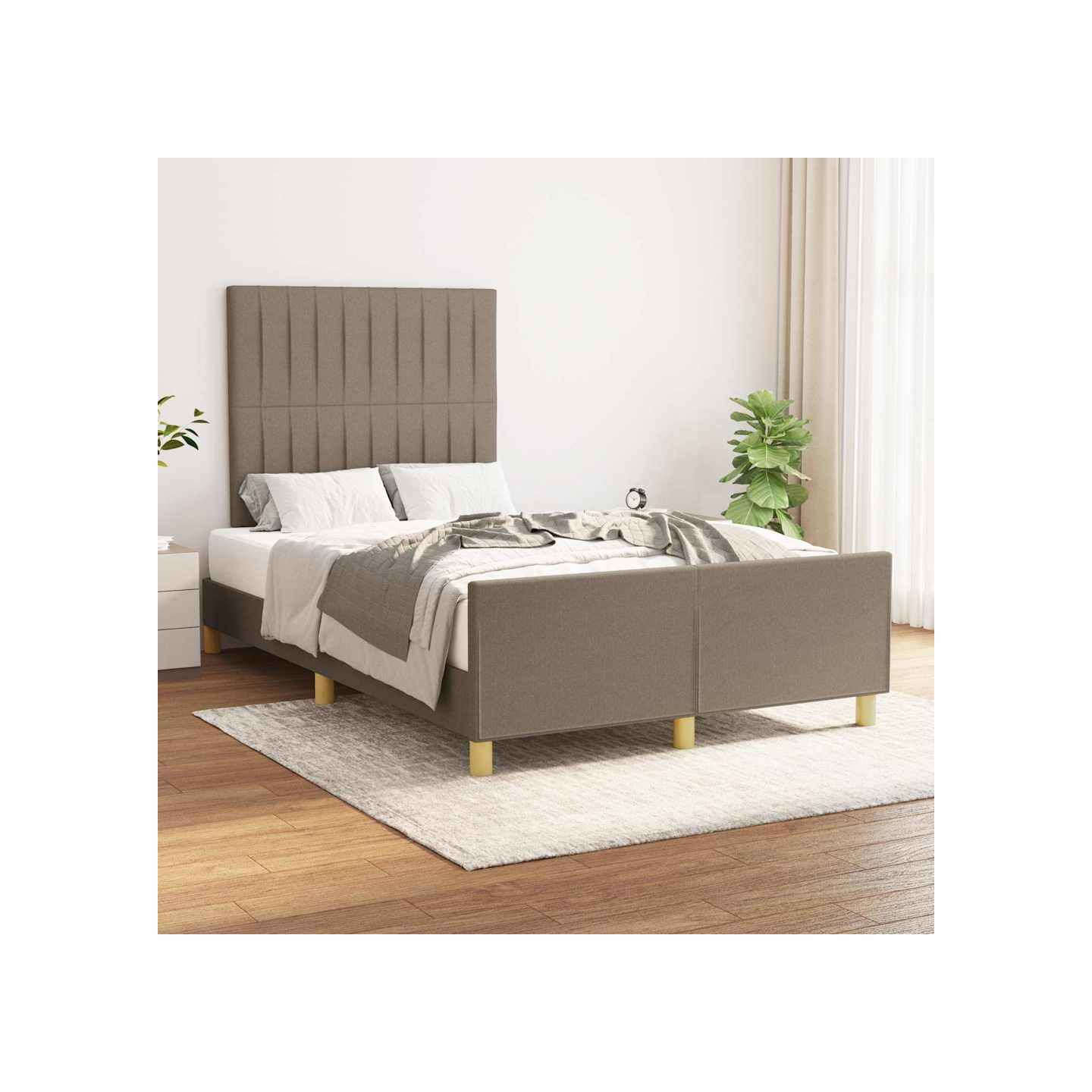 Cadre de lit sans matelas taupe 120x200 cm tissu