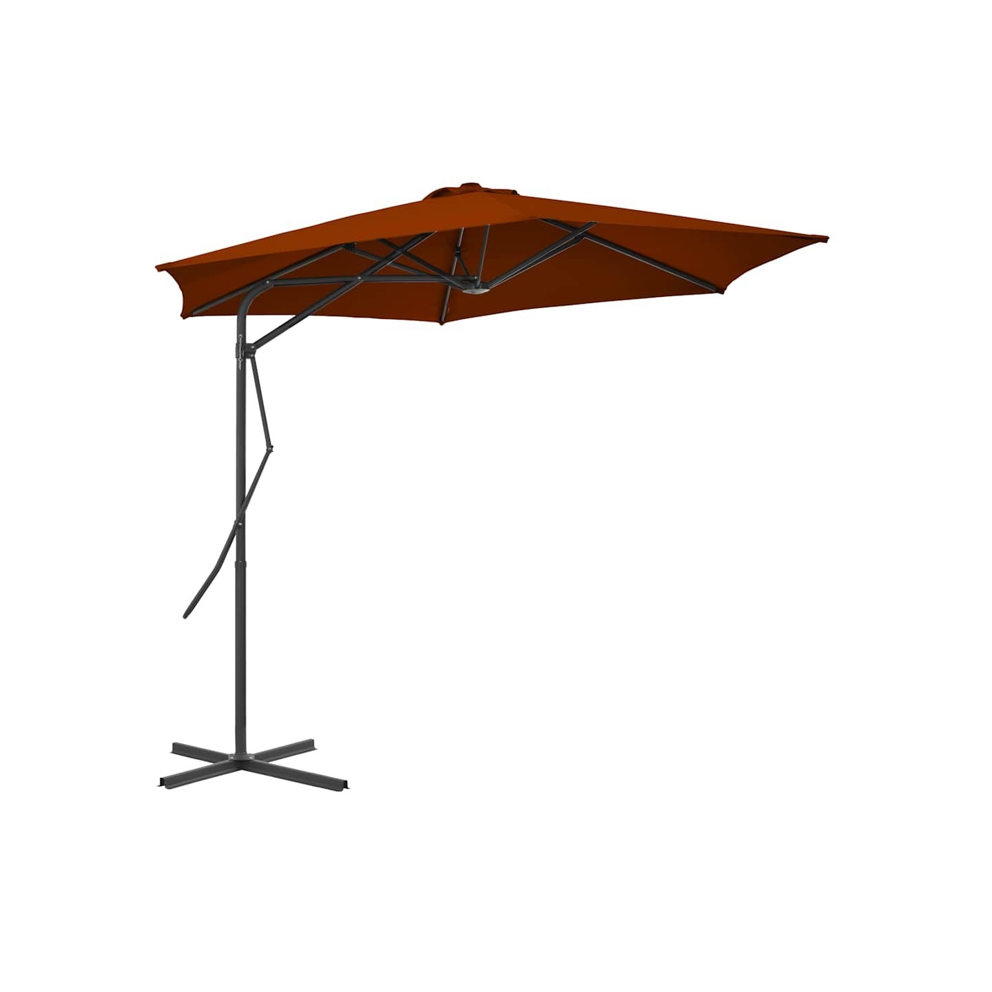 Parasol de jardin avec mât en acier terre cuite 300x230 cm