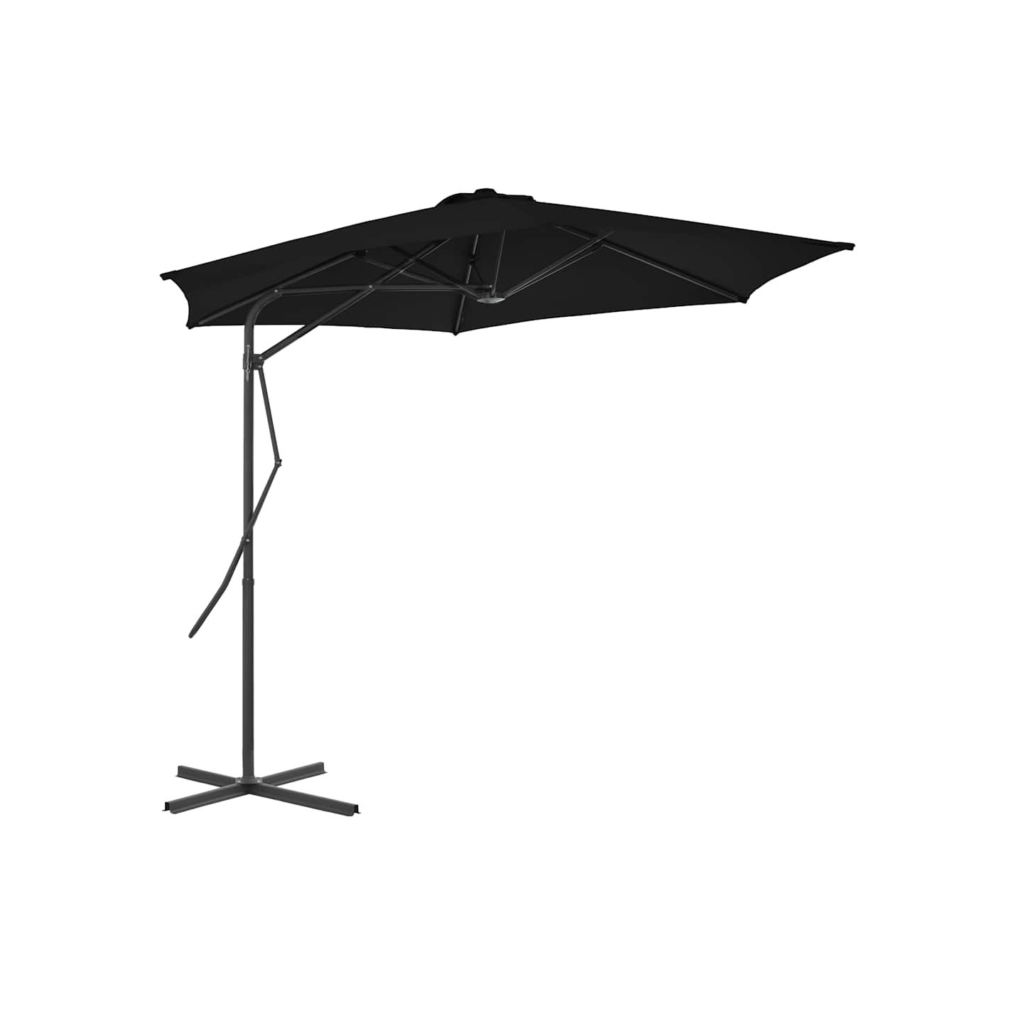 Parasol de jardin avec mât en acier noir 300x230 cm