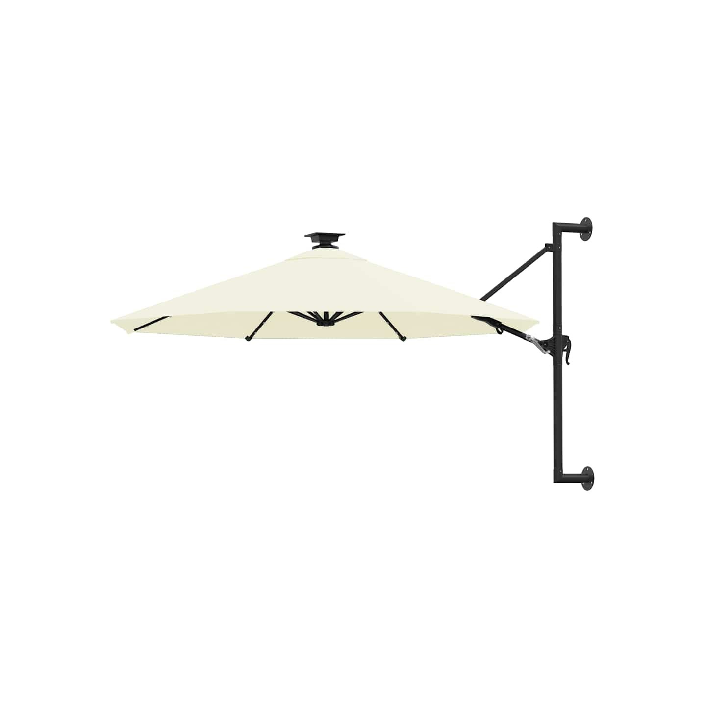 Parasol mural de jardin avec LED 300 cm sable