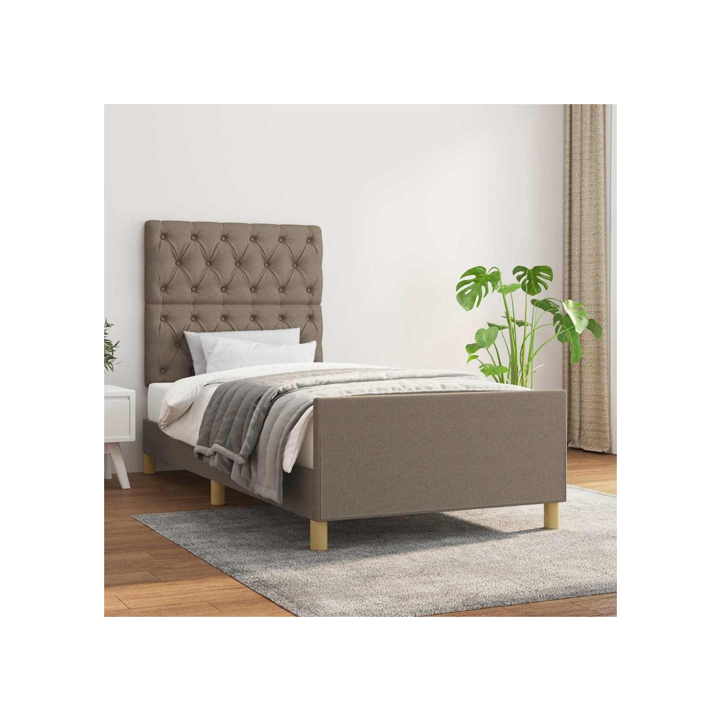 Cadre de lit sans matelas taupe 80x200 cm tissu
