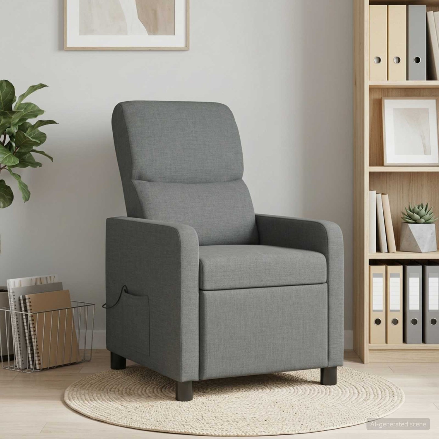 Fauteuil de massage inclinable Gris foncé Polyester