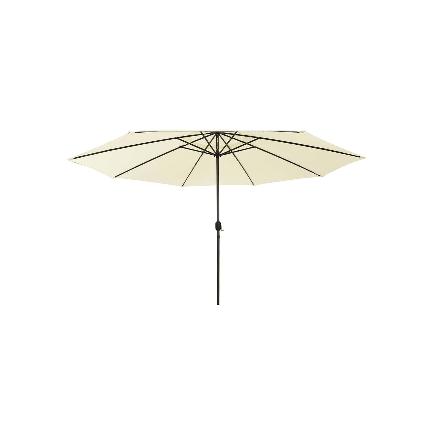 Parasol de jardin avec lumières LED et mât en métal 400cm sable