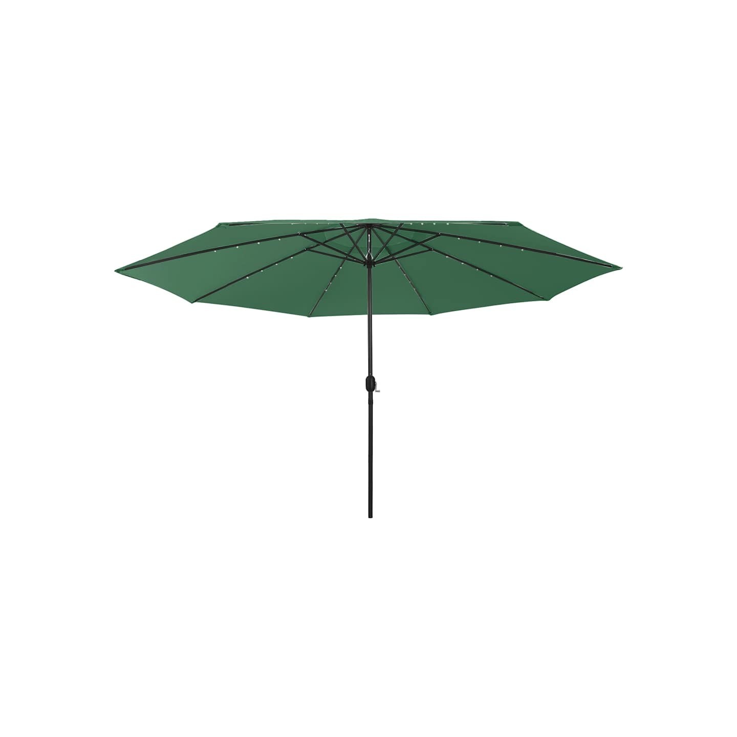 Parasol de jardin avec lumières LED et mât en métal 400 cm vert