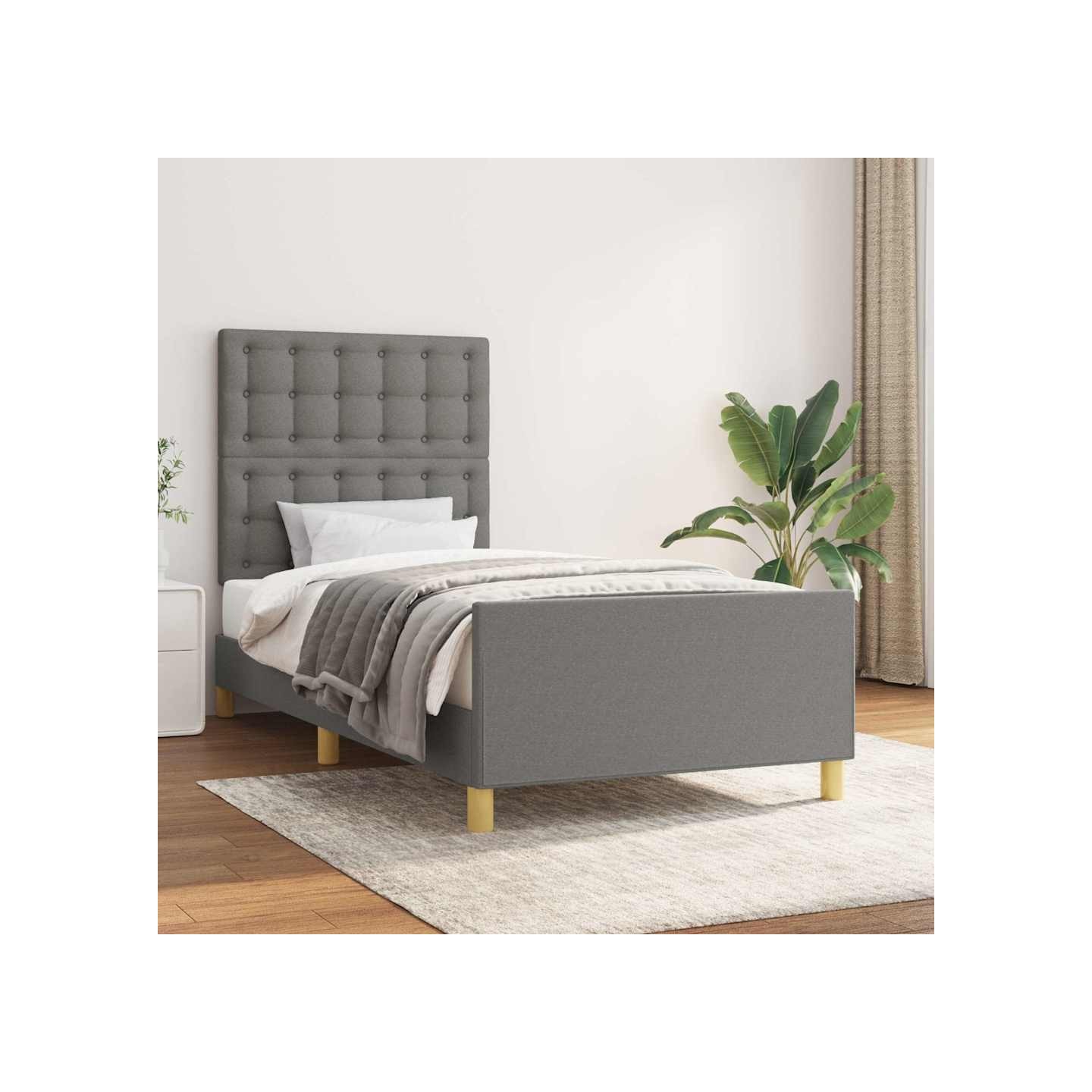 Cadre de lit sans matelas avec tête de lit 80x200cm tissu