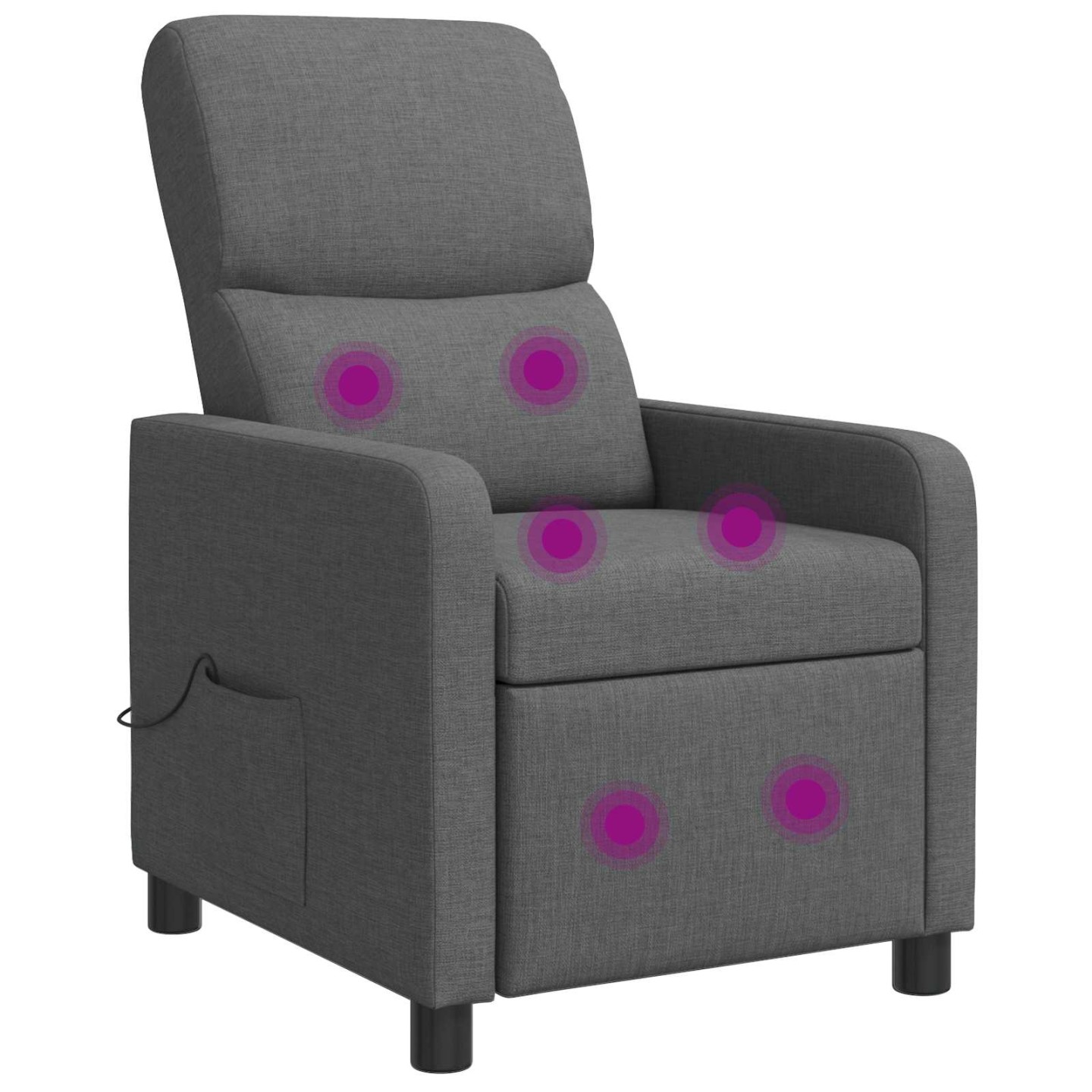 Fauteuil de massage inclinable Gris foncé Polyester
