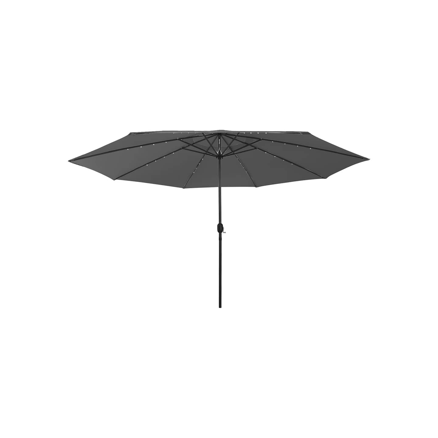 Parasol de jardin avec lumières LED et mât en métal anthracite