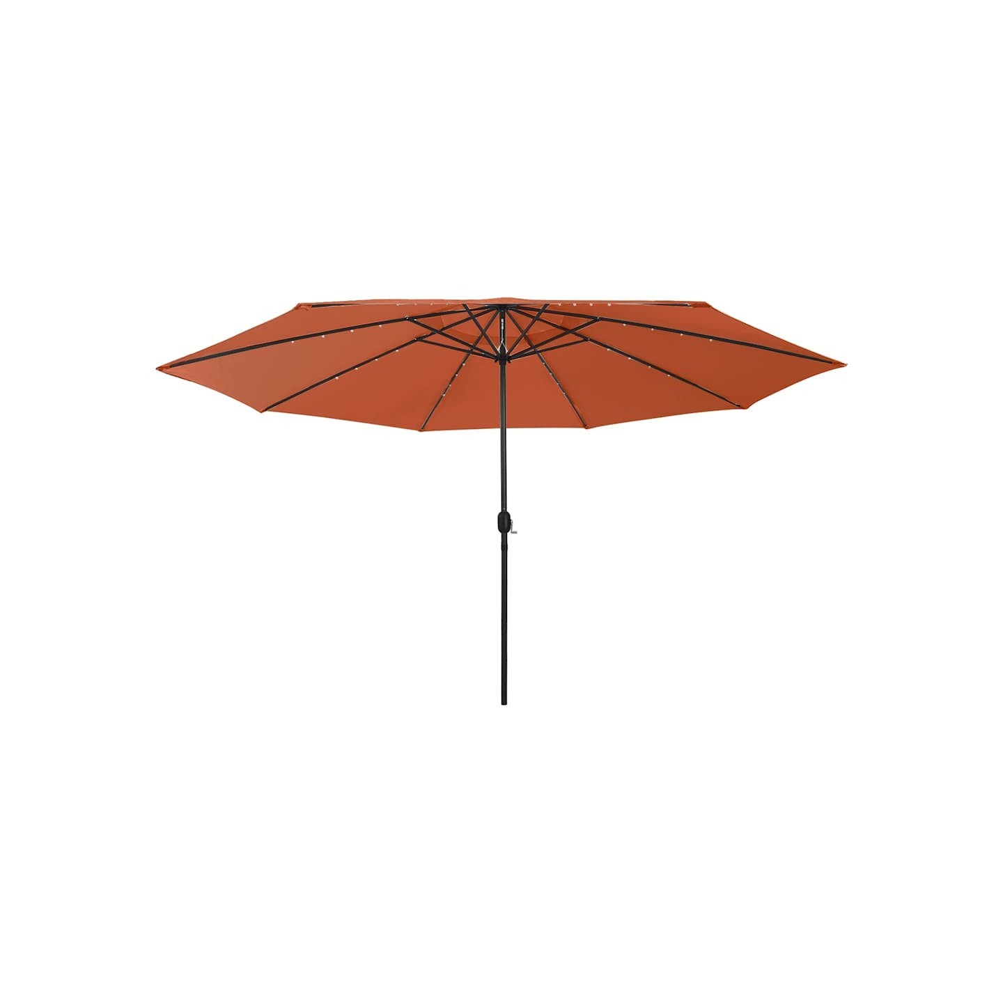 Parasol de jardin avec lumières LED et mât en métal terre cuite