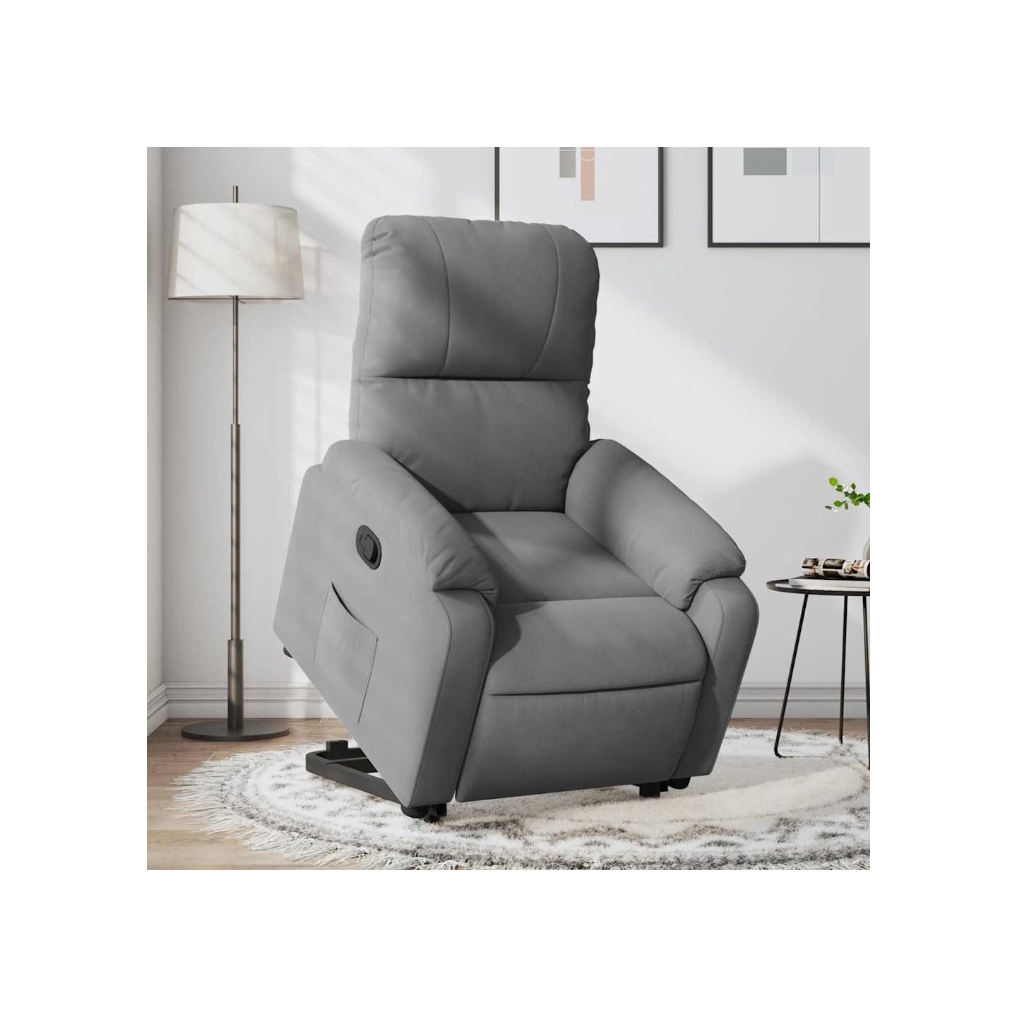 Fauteuil inclinable gris foncé tissu microfibre