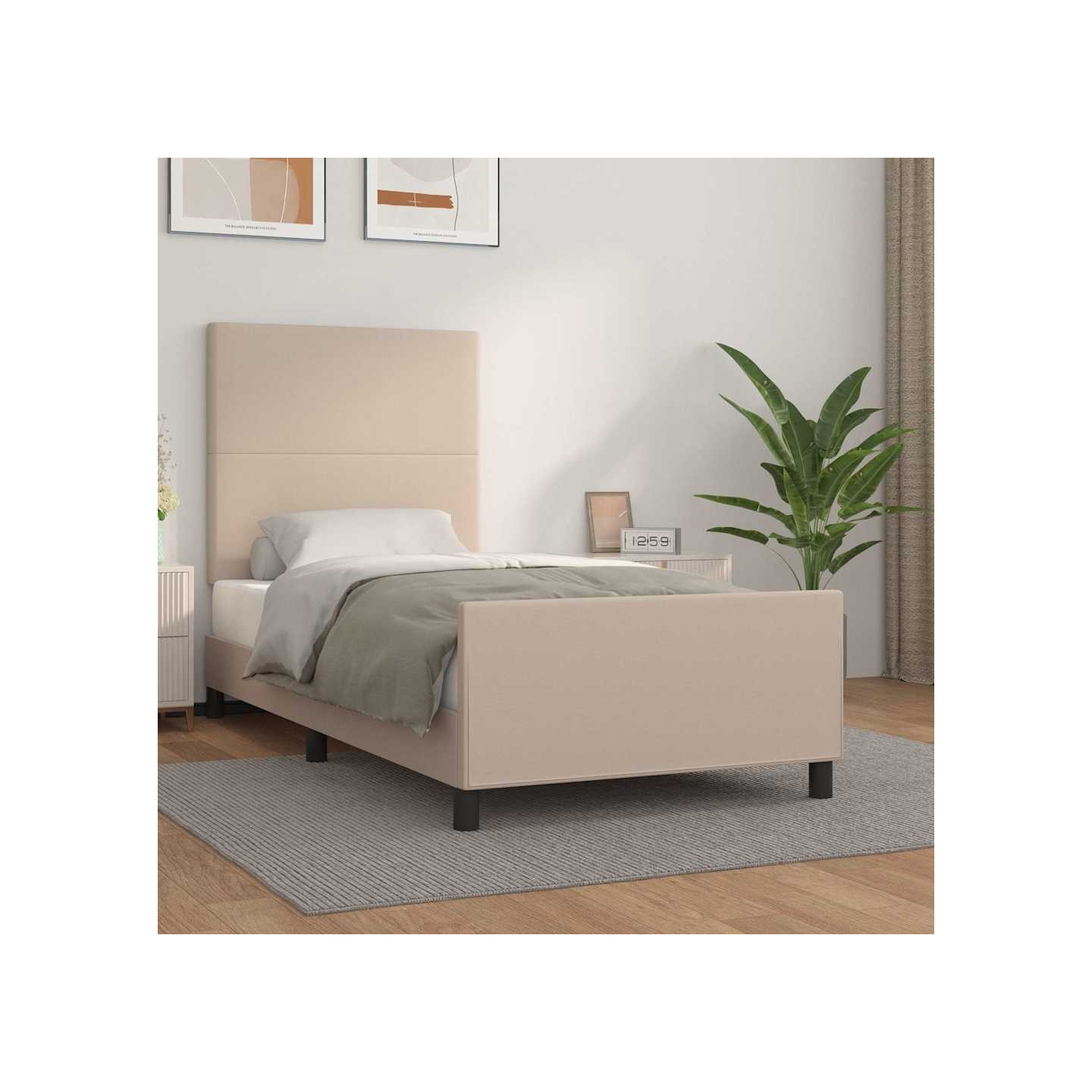 Cadre de lit sans matelas cappuccino 100x200 cm similicuir