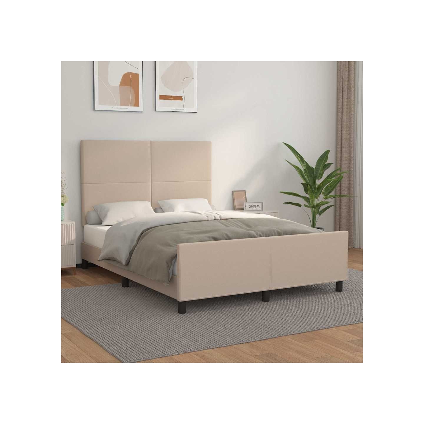 Cadre de lit sans matelas cappuccino 140x200 cm similicuir