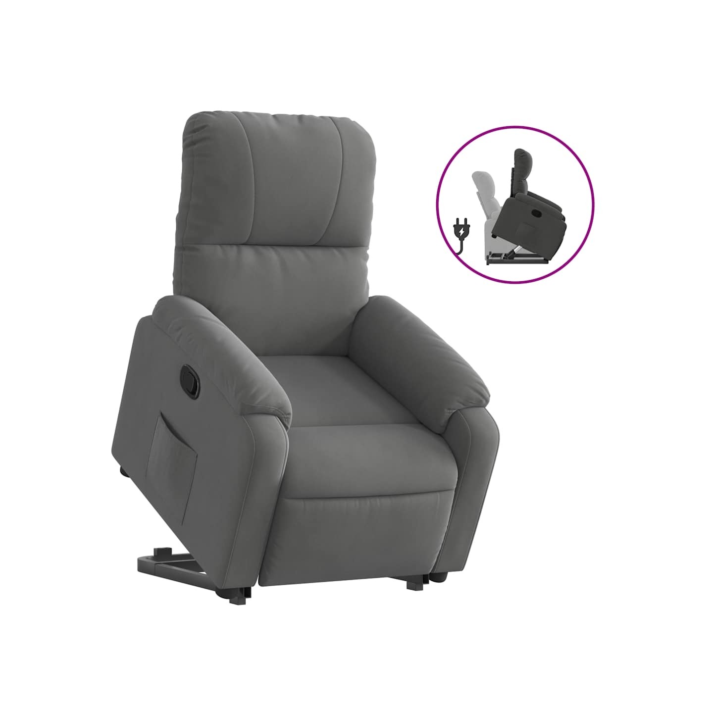 Fauteuil inclinable gris foncé tissu microfibre