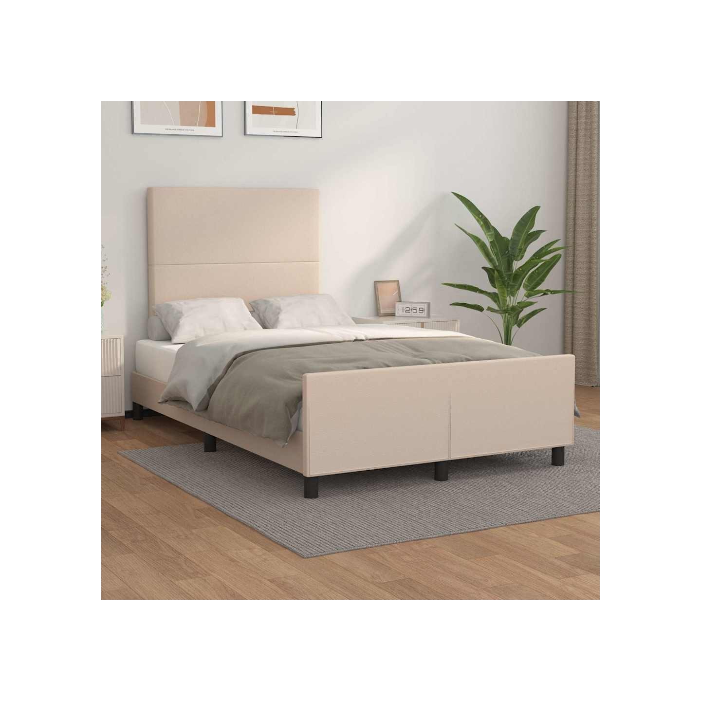 Cadre de lit sans matelas cappuccino 120x200 cm similicuir