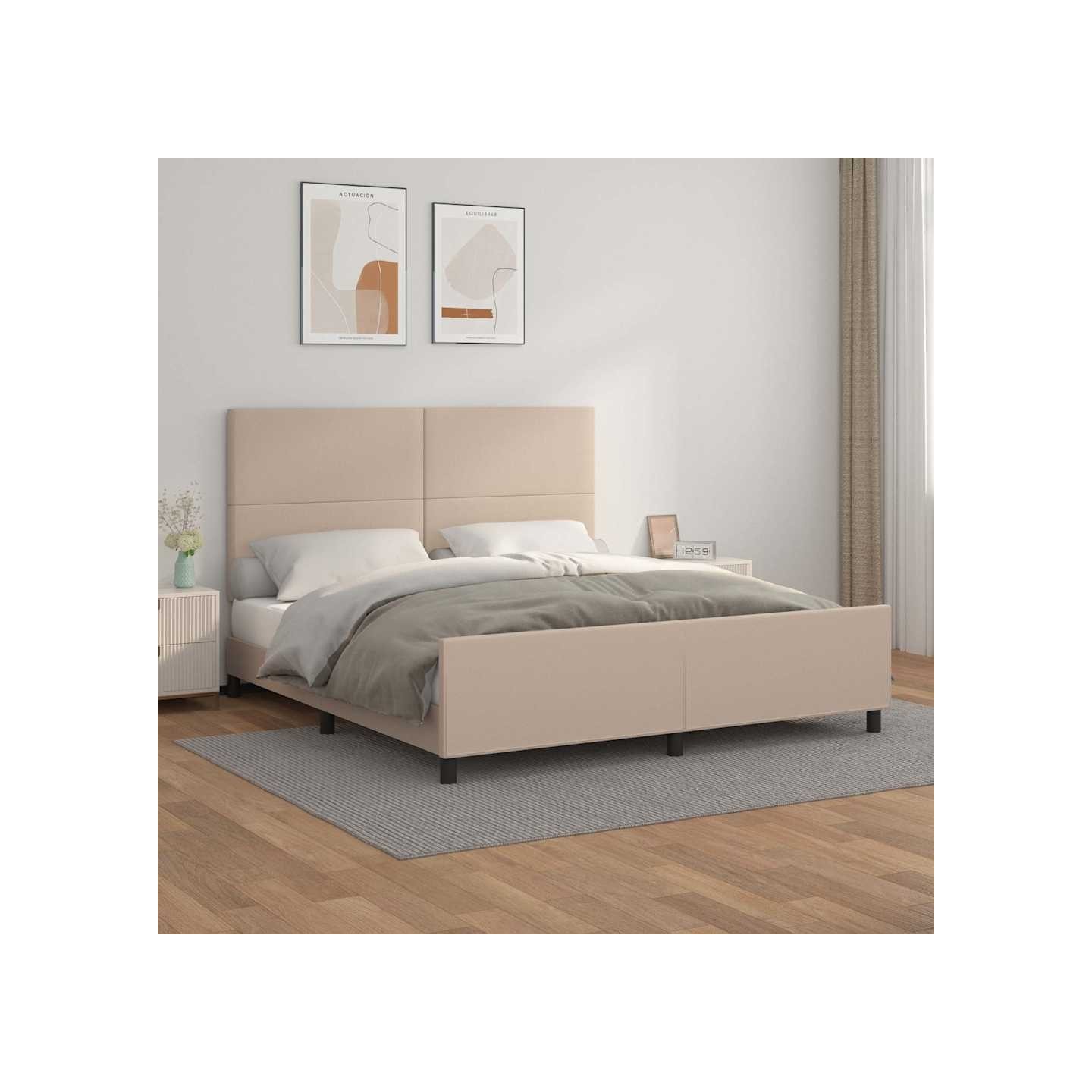 Cadre de lit sans matelas cappuccino 160x200 cm similicuir