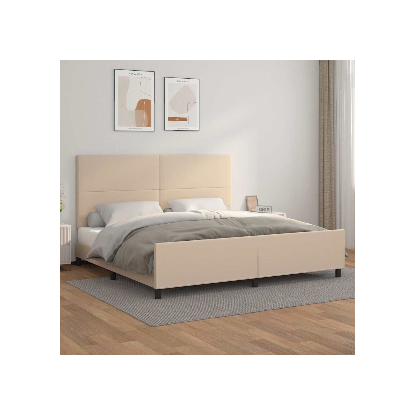 Cadre de lit sans matelas cappuccino 200x200 cm similicuir