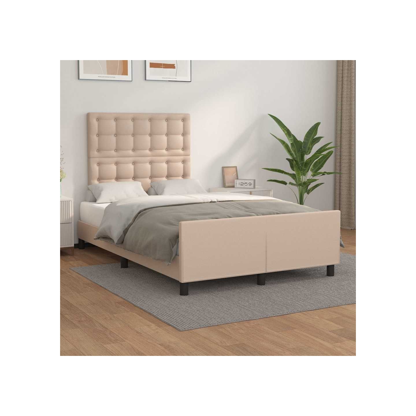Cadre de lit sans matelas cappuccino 120x200 cm similicuir
