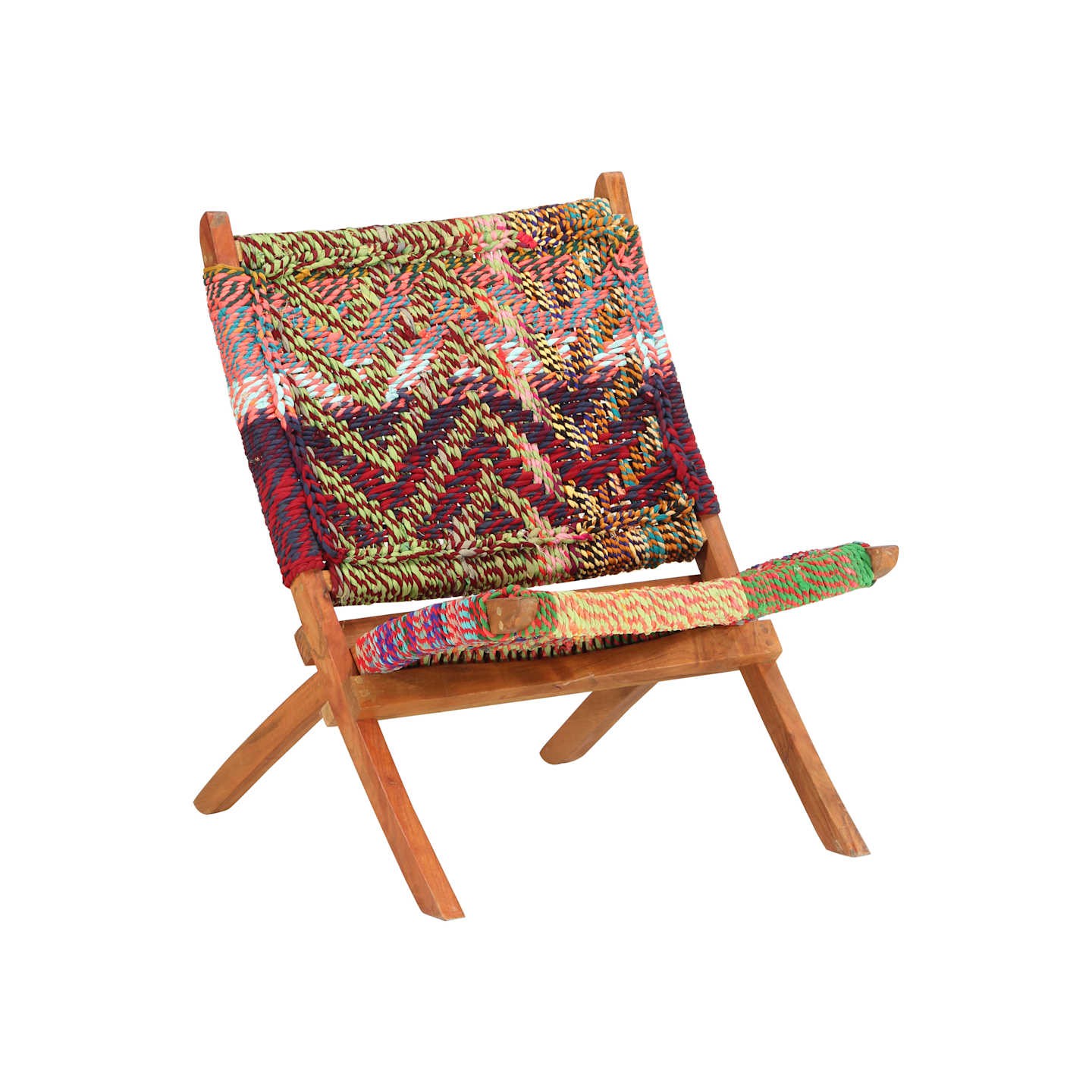 Chaise pliante Chindi en tissu multicolore