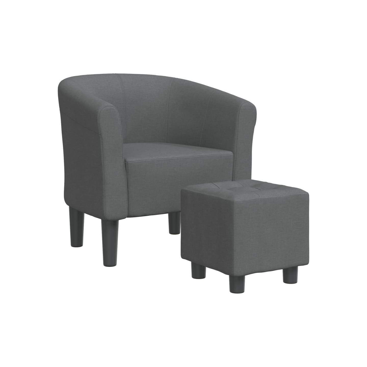 Chaise cabriolet avec repose-pied gris foncé tissu