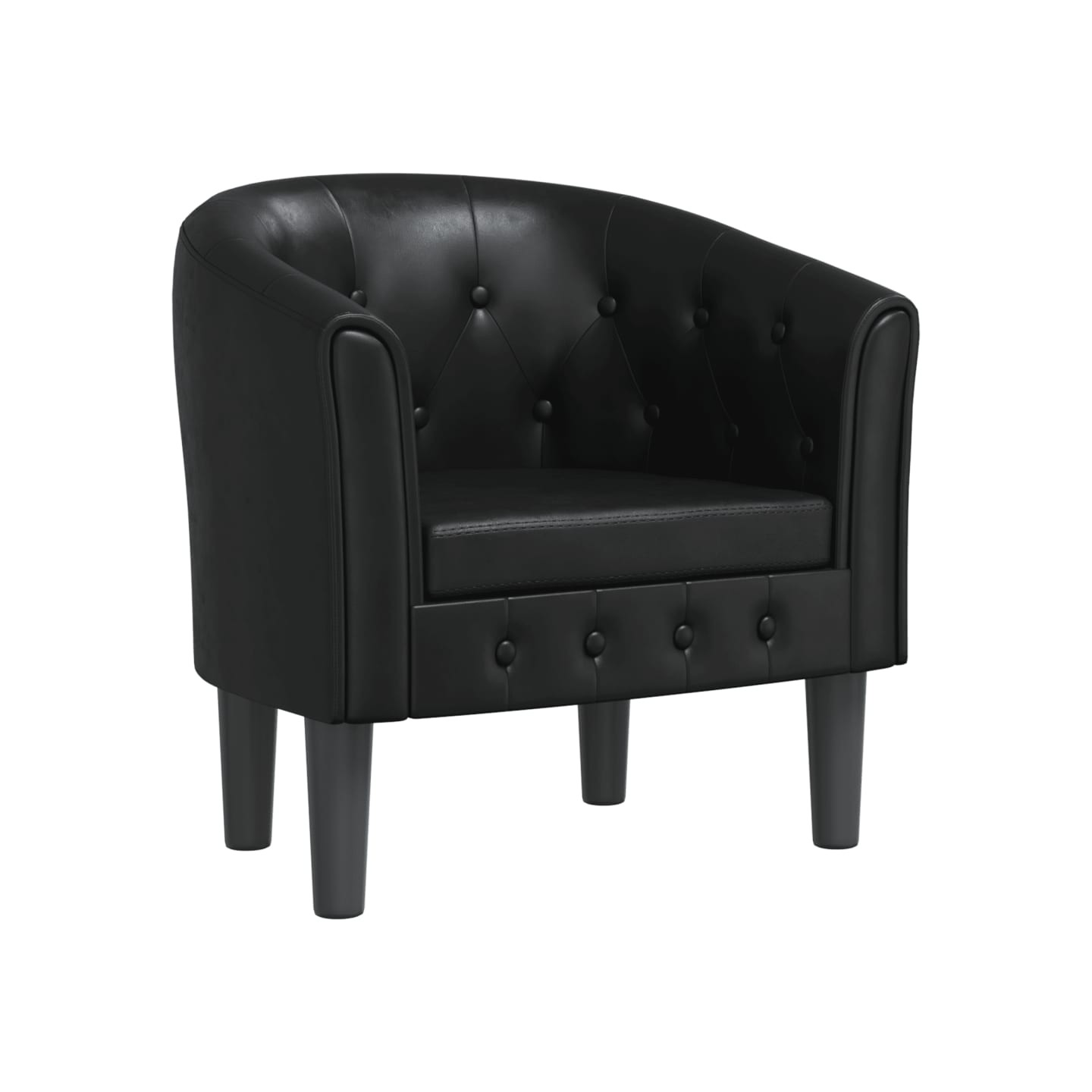 Chaise cabriolet noir similicuir