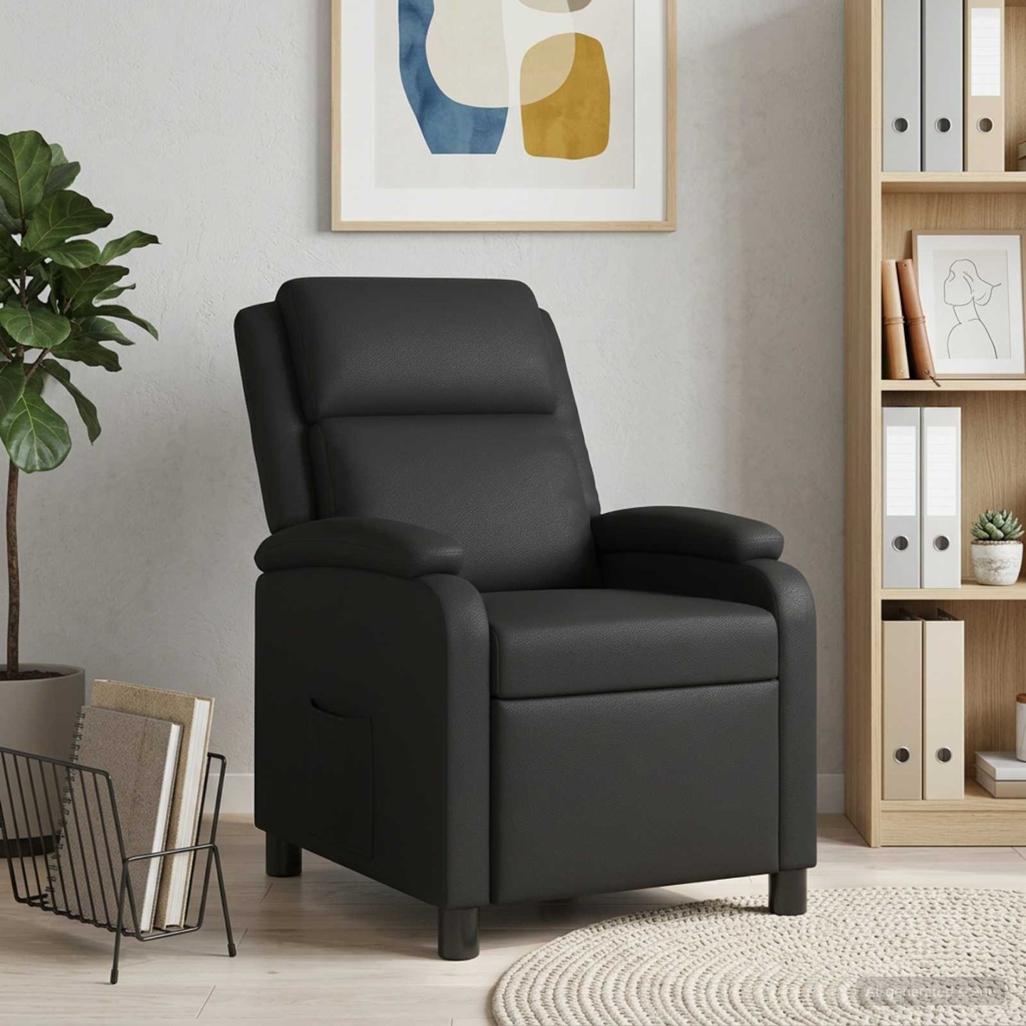 Fauteuil inclinable Noir Simili cuir